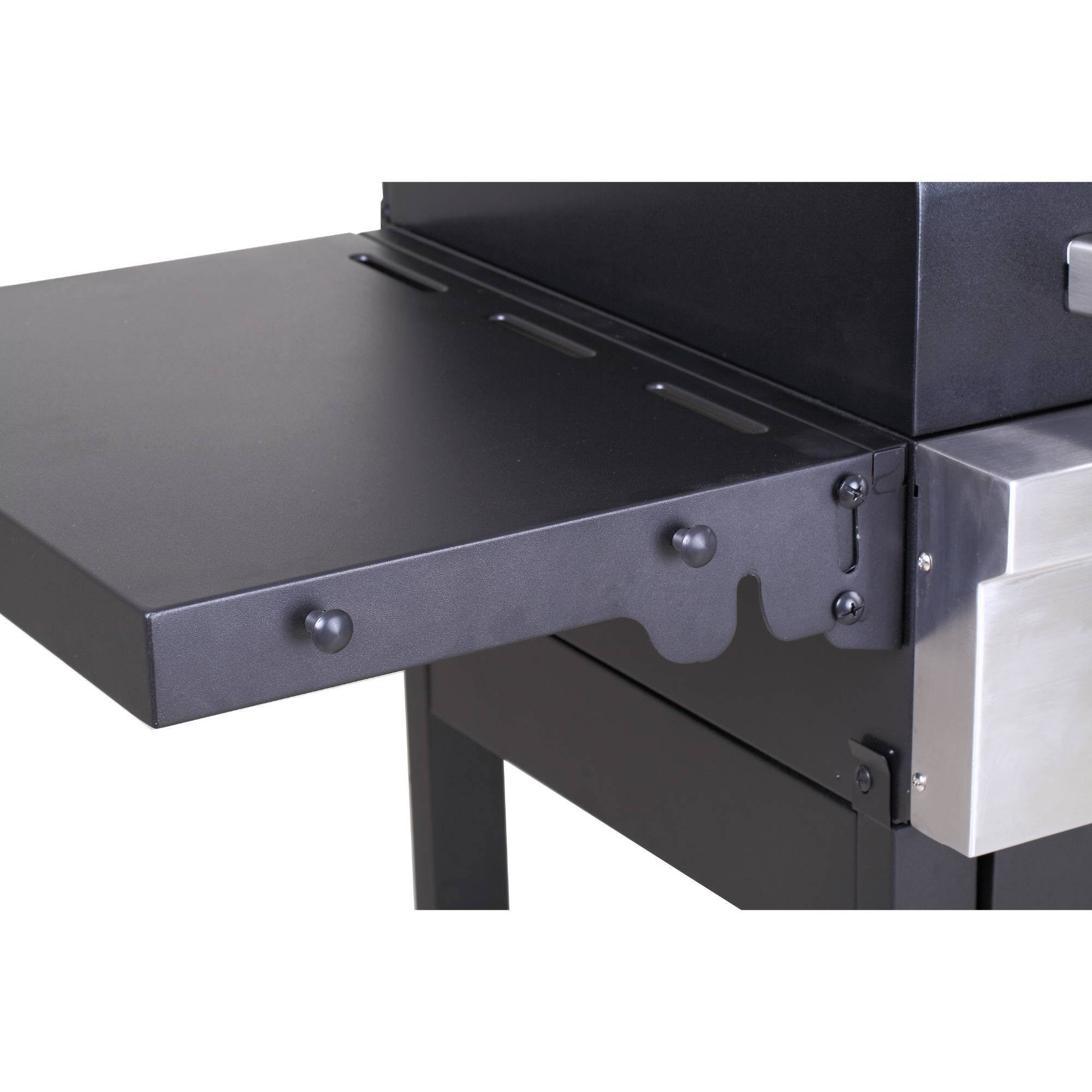 KitchenAid 30x22 Cart-Style Charcoal Grill with Foldable Side Shelves 810-0021CO - Black