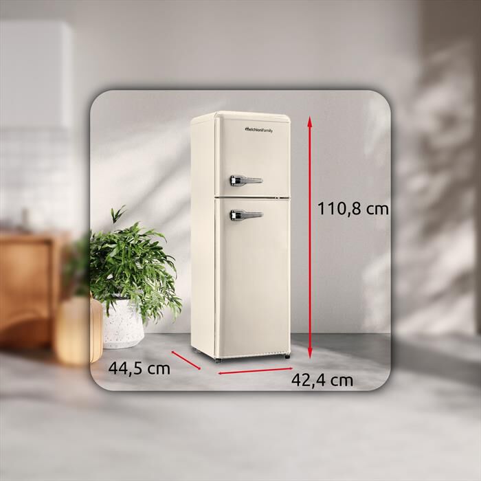 MELCHIONI FAMILY - Frigorifero 2 porte SIBERIA 85 Classe E 85lt-Panna / Metallo