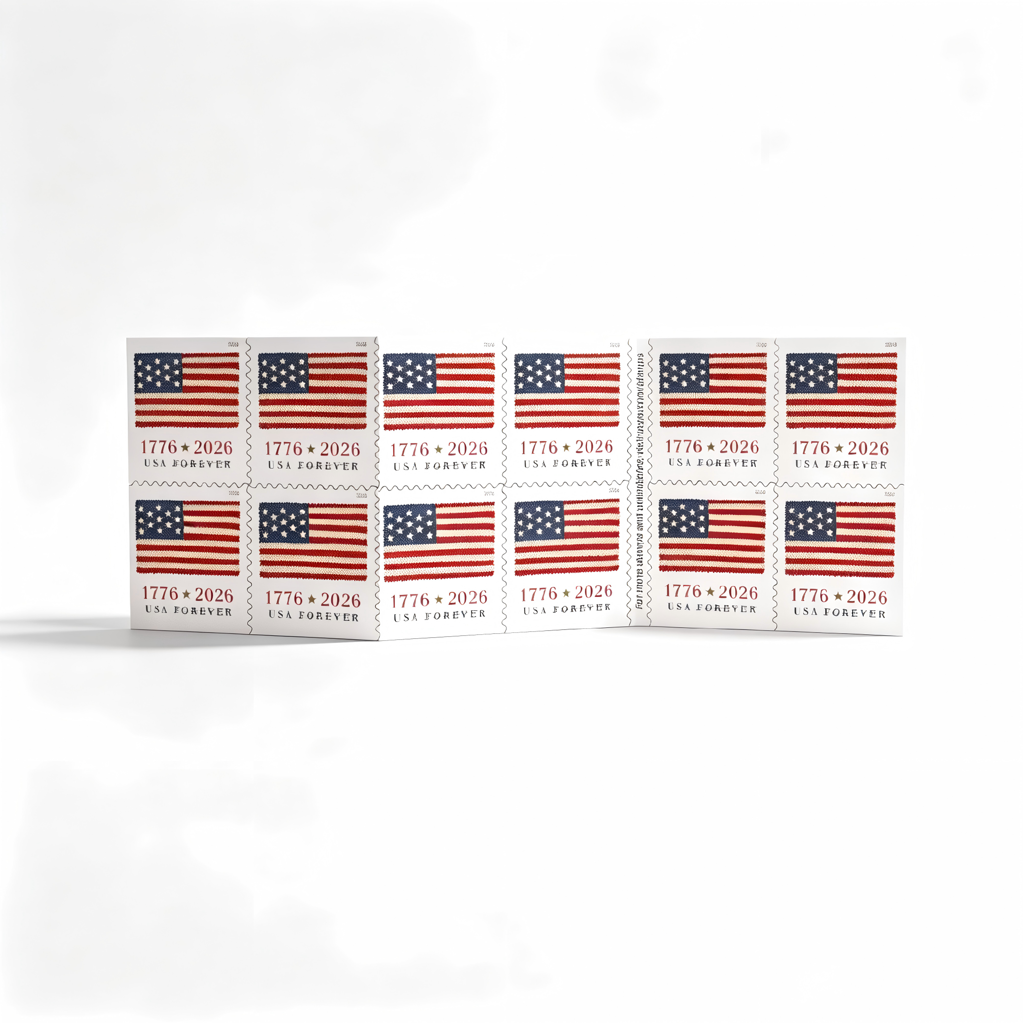 U.S. Flag 2026 Stamps Booklet of 20 (2-sided)