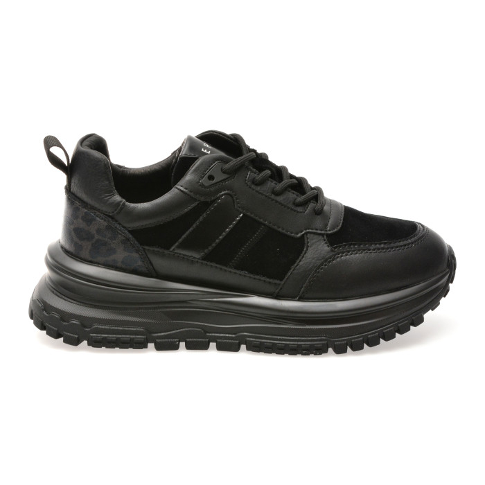 Pantofi sport EPICA negri, QS319, din piele naturala