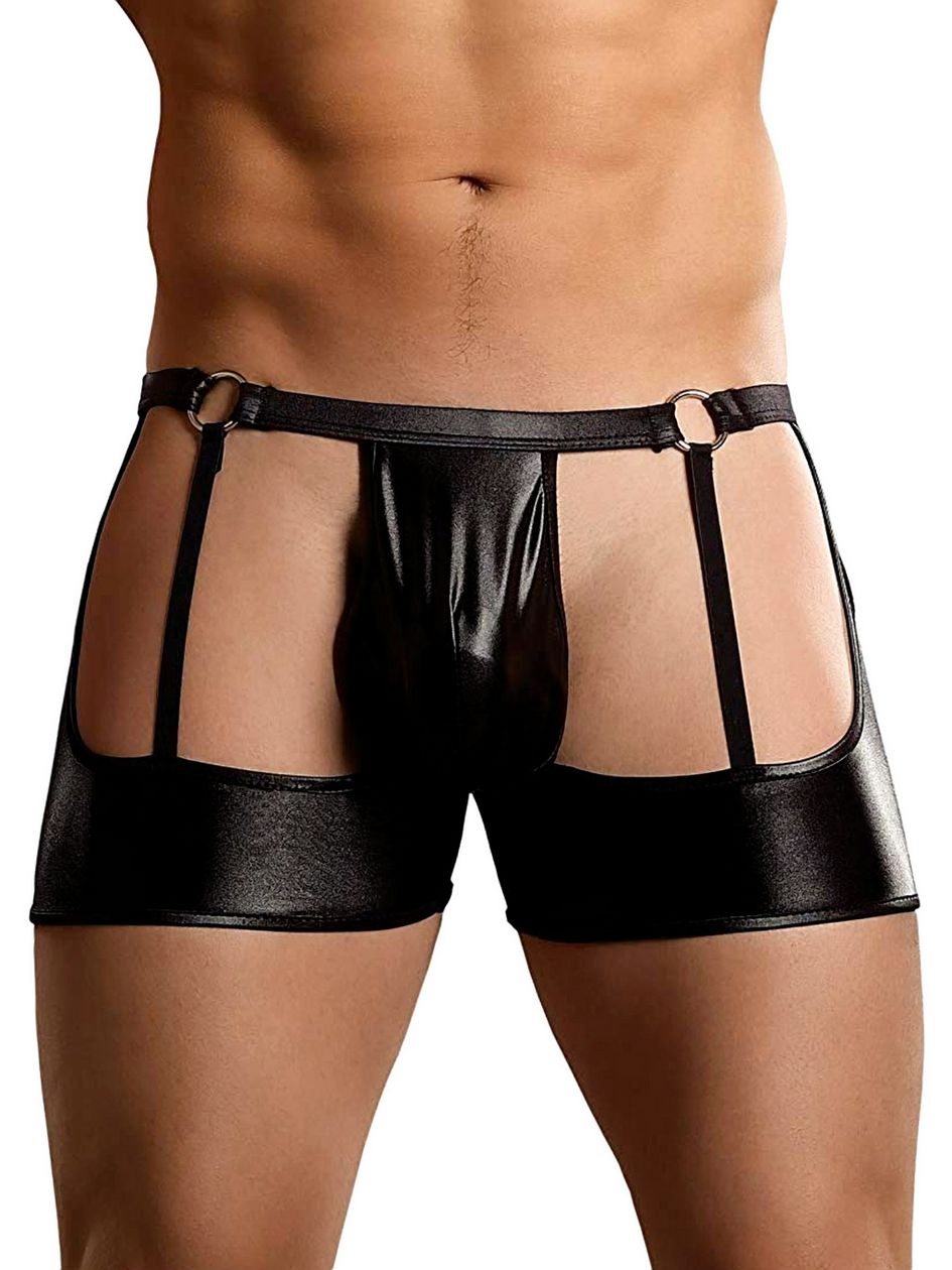 Male Power New Extreme Wet Look Garter Shorts