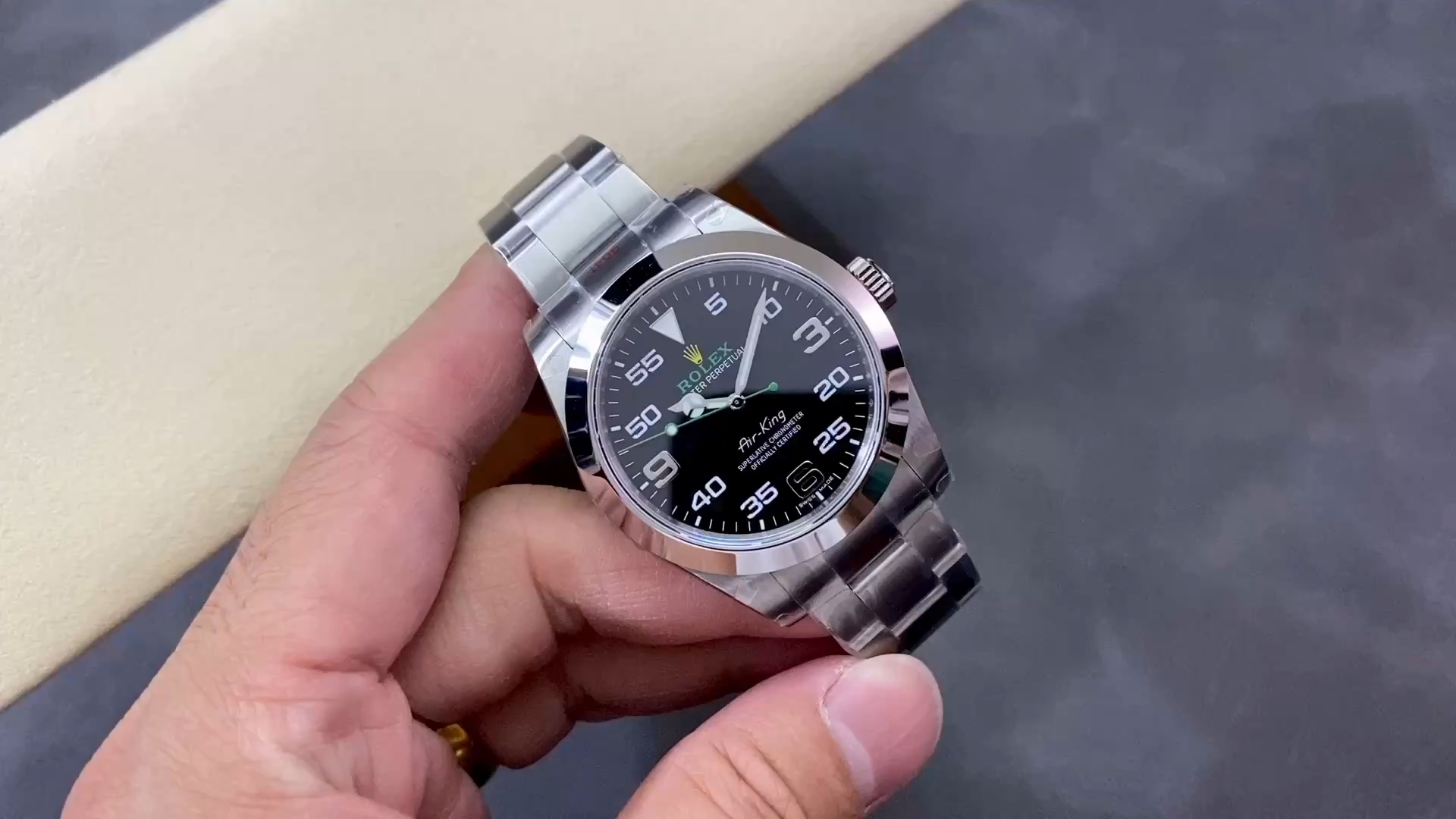 Rolex Air-King Stainless Steel Black Arabic Dial 116900 40mm Mens Replica Watch