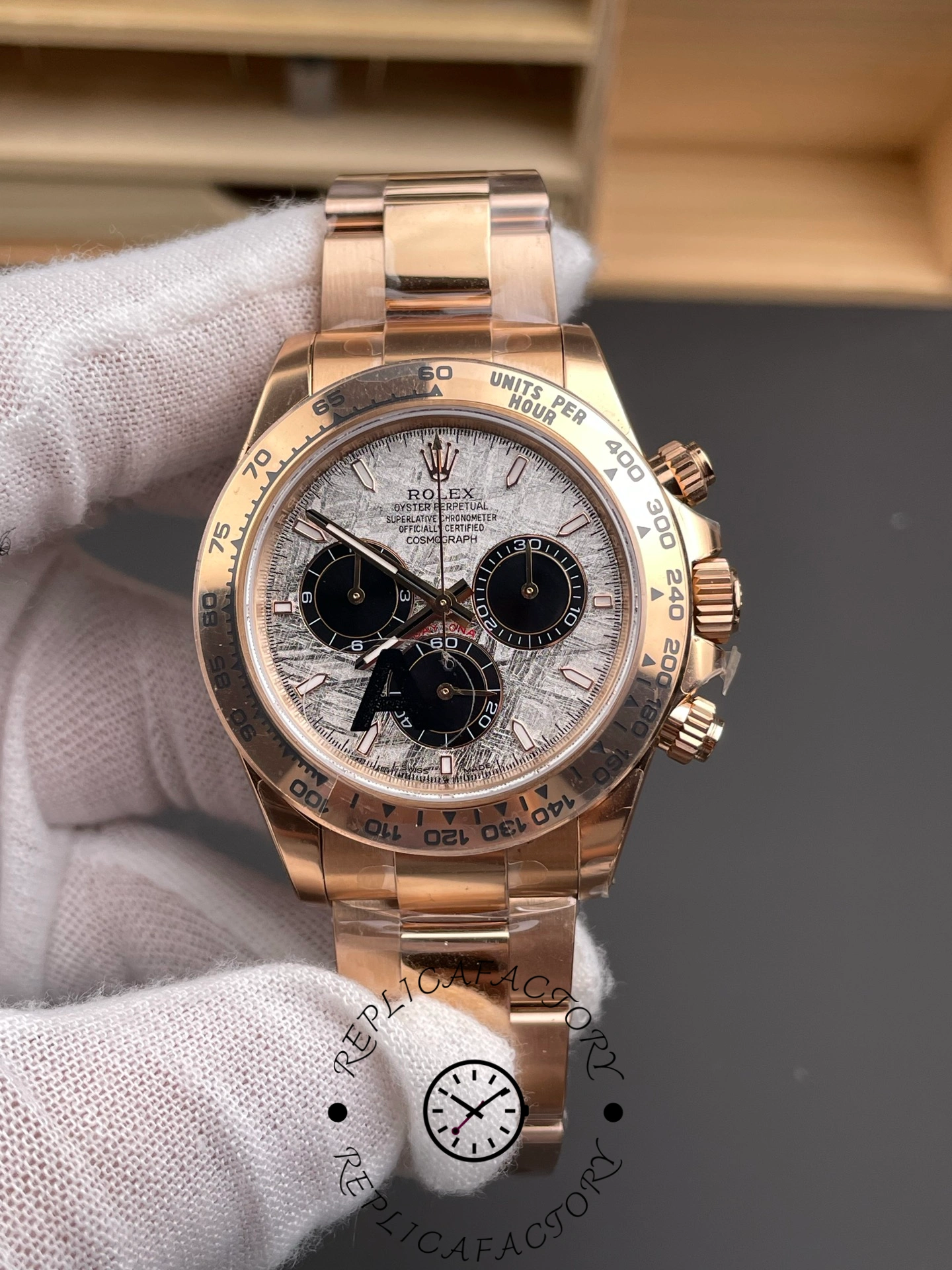 Rolex Daytona m116505 Everose Gold Meteorite Grey Dial 40MM Mens Replica Watch
