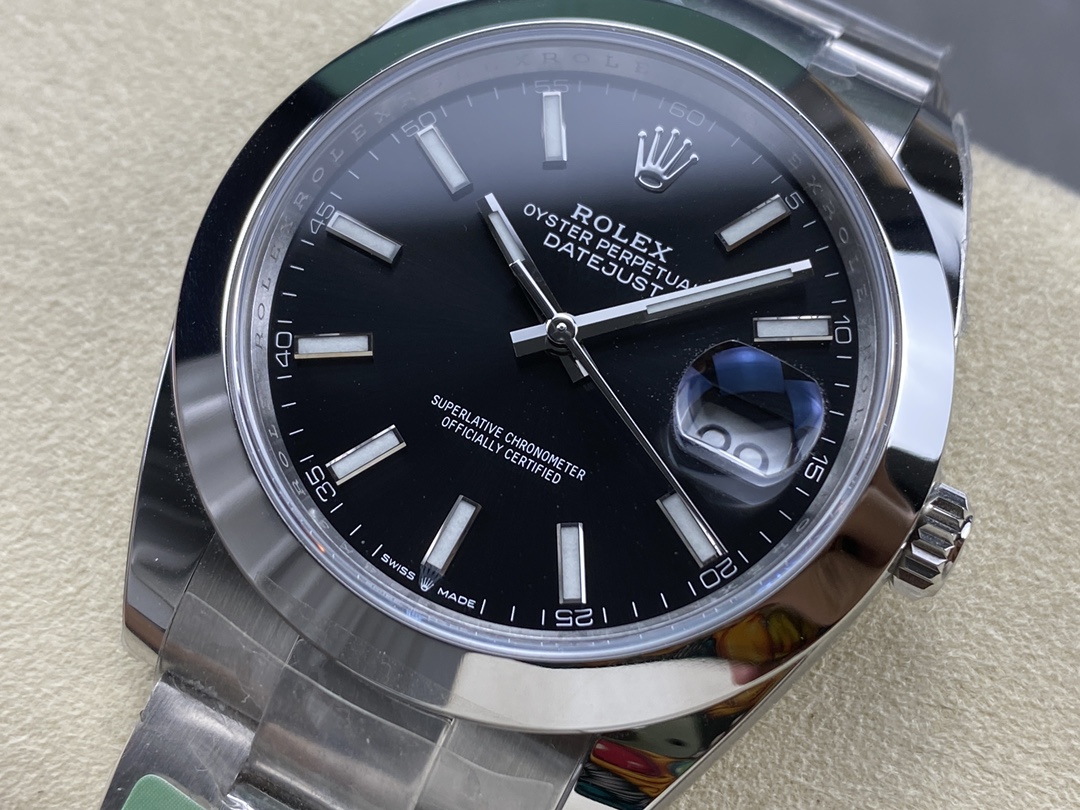 Rolex Datejust 41mm Black Index Oyster Stainless Steel 126300 0011 Men's Watch