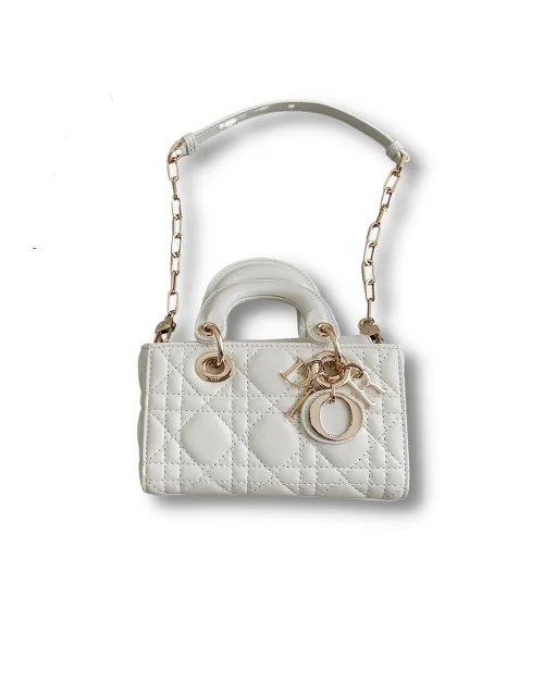 Micro Lady D-Joy Bag White/Pink/Black For Women 6in/16cm S0910ONGE_M030