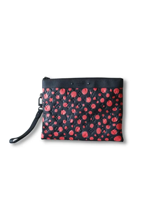 LVxYK Pochette To Go Monogram Pattern Black By Yayoi Kusama For Men 11.8in/30cm M82019