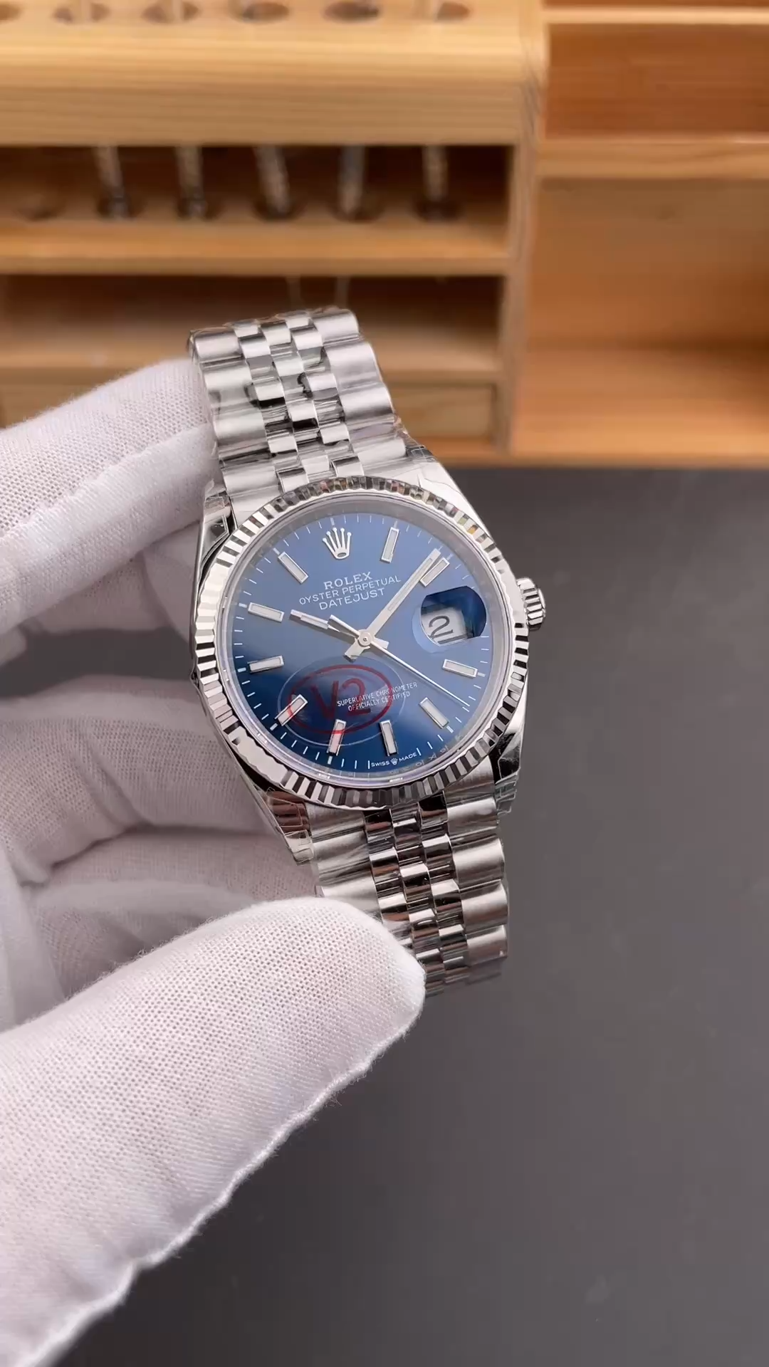 Rolex Datejust 126234 Blue Index Dial Fluted Bezel 36MM Unisex Replica Watch