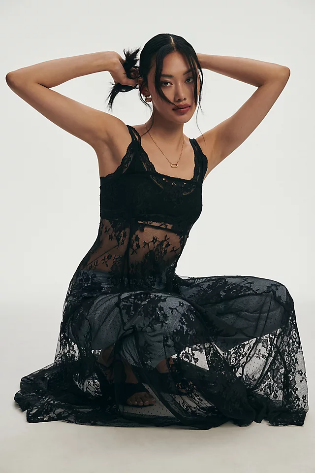 Mesh Maxi Dress CARBON