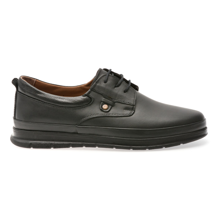 Pantofi BITE THE BULLET negri, RZ007, din piele naturala