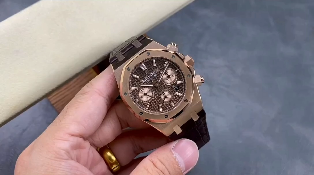 AP Royal Oak Chronograph 41 Brown Alligator Strap 26331OR.OO.D821CR.01 1:1 Clone