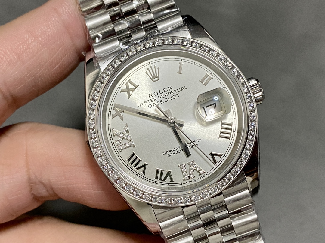 Rolex Datejust 36mm Stainless Steel White Roman Jubilee m126284rbr 0017