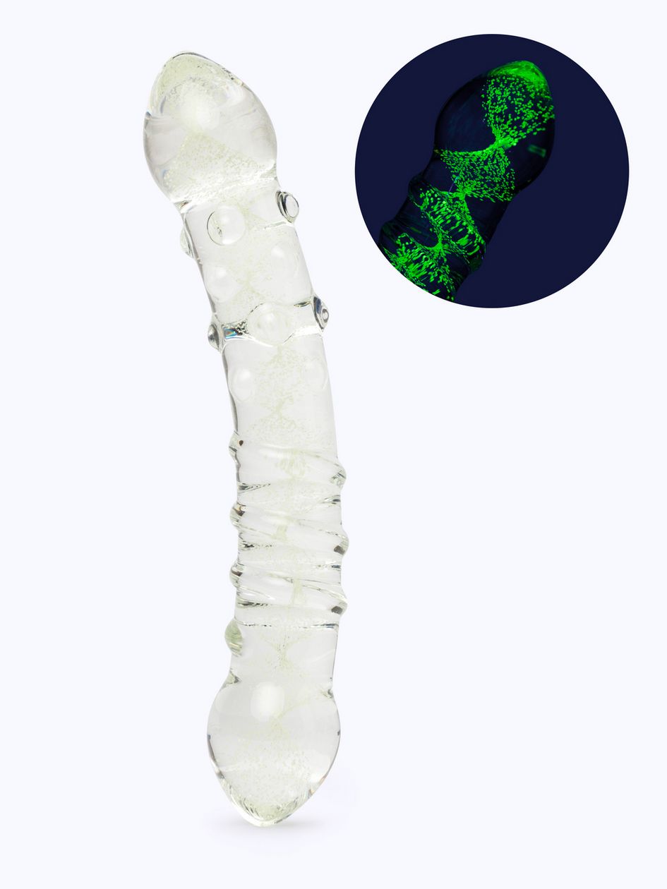 Lovehoney Glow in the Dark Glass Dots &amp; Swirls Dildo