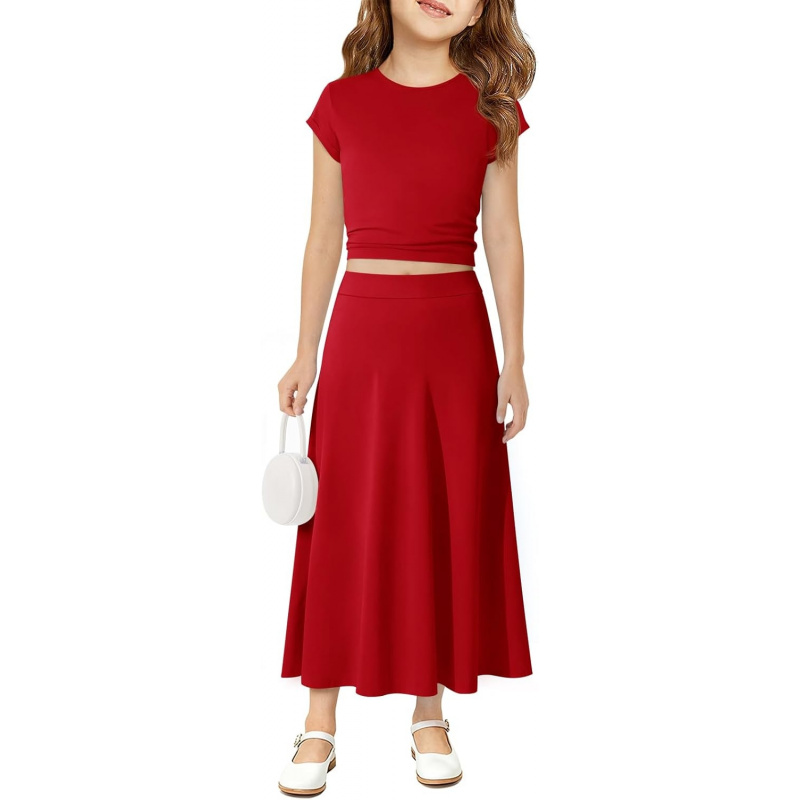 Girls 2 Piece Maxi Skirt Set