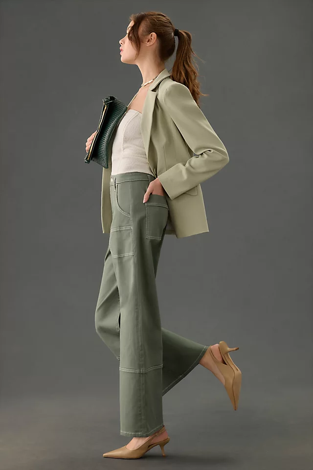 Stitched High-Rise Wide-Leg Jeans MOSS