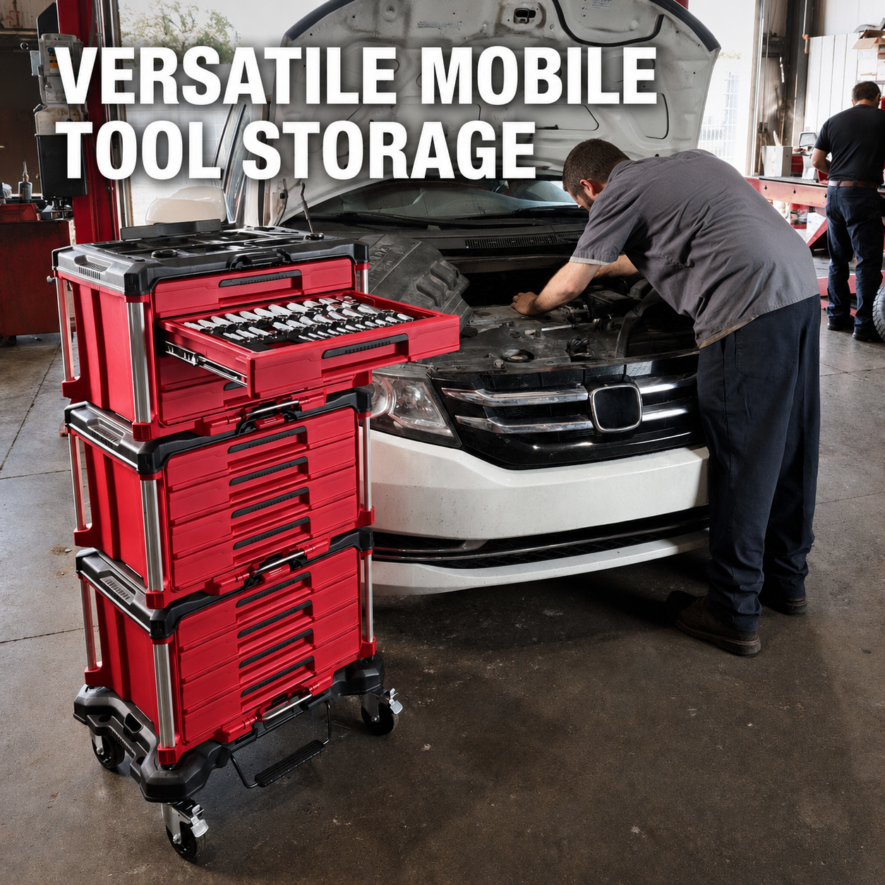 🔥Clearance Sale🔥366-Piece Mechanics Tool Set with Rolling 4-Drawer Storage