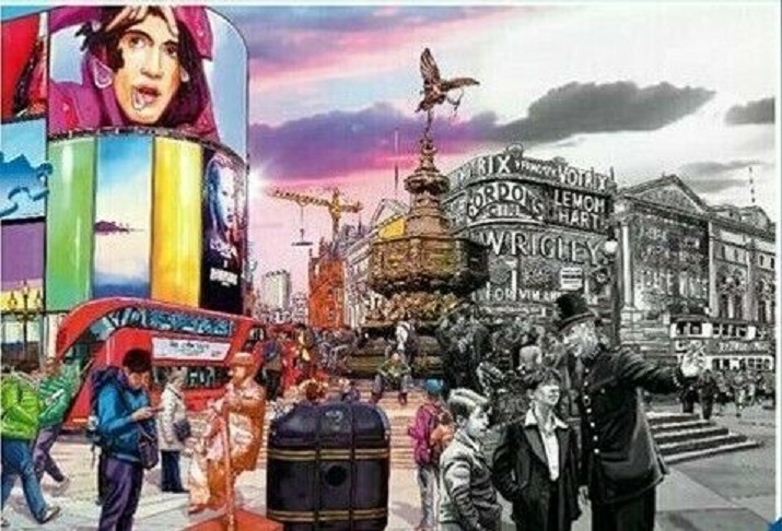 Then & Now Picadilly Circus 1000 Piece Puzzle
