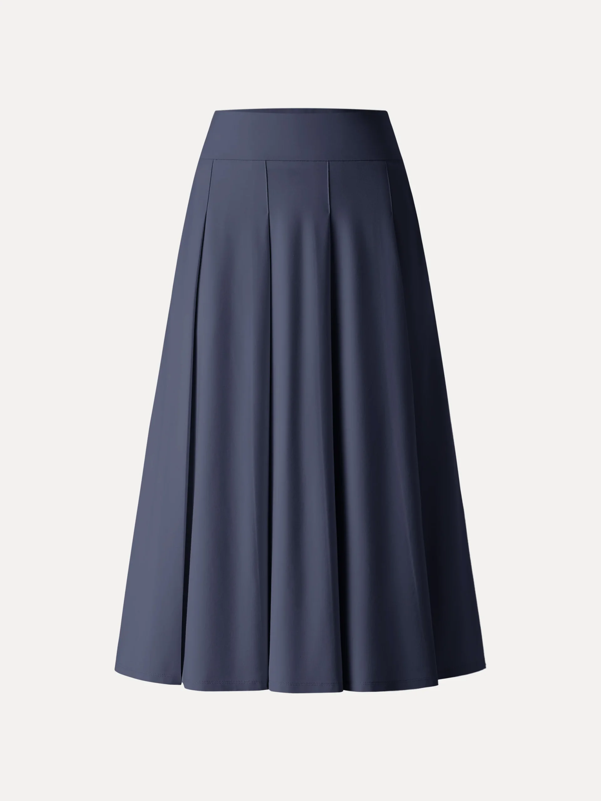 Bamboo Ponte Midi Peated Skirt with Pockets