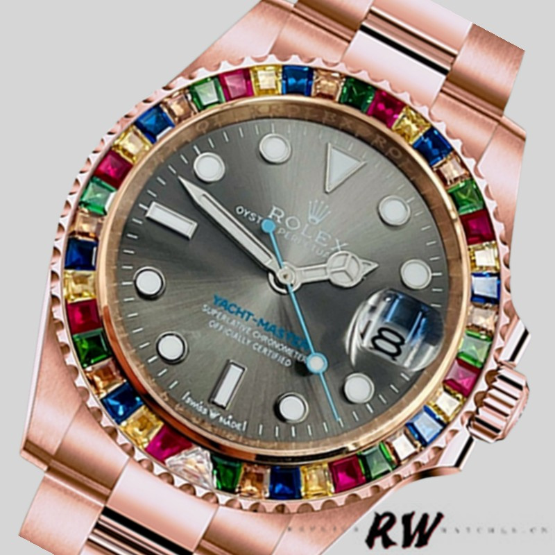 Rolex Yacht-Master 116695 Everose Gold Grey Dial 40MM Mens Replica Watch