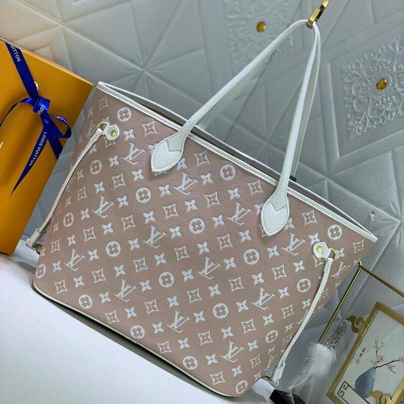 Louis Vuitton Neverfull Mm Tote Bag- Green&Beige