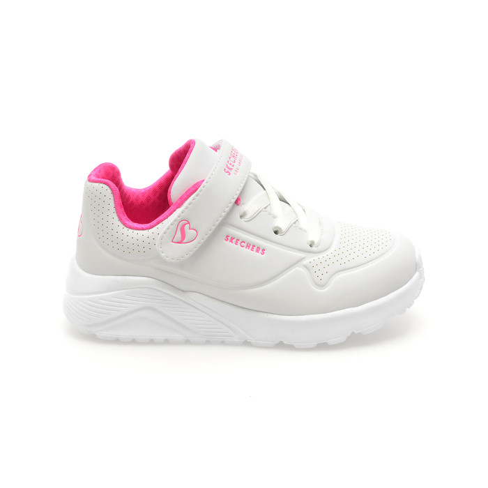 Pantofi sport SKECHERS albi, UNO LITE, din piele ecologica