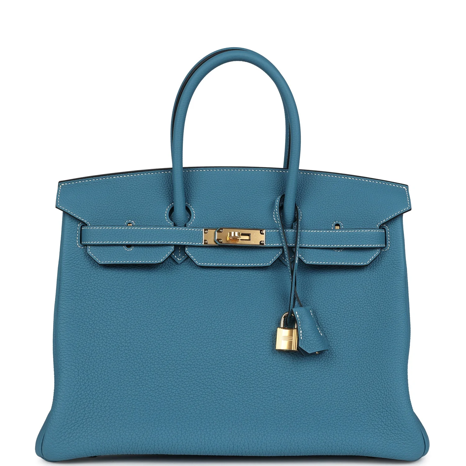Hermes Birkin 35 Blue Jean Togo Gold Hardware