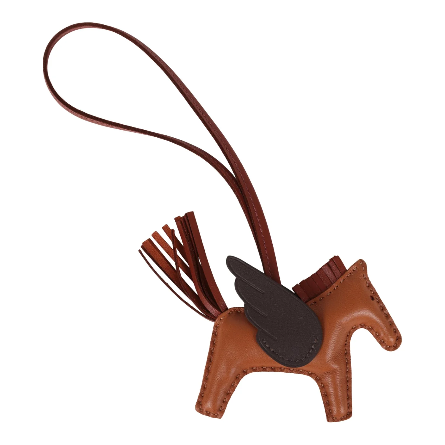 Hermes Pegase Rodeo Bag Charm PM Pain D'Epice/Sienne/Moka Swift & Milo Lambskin