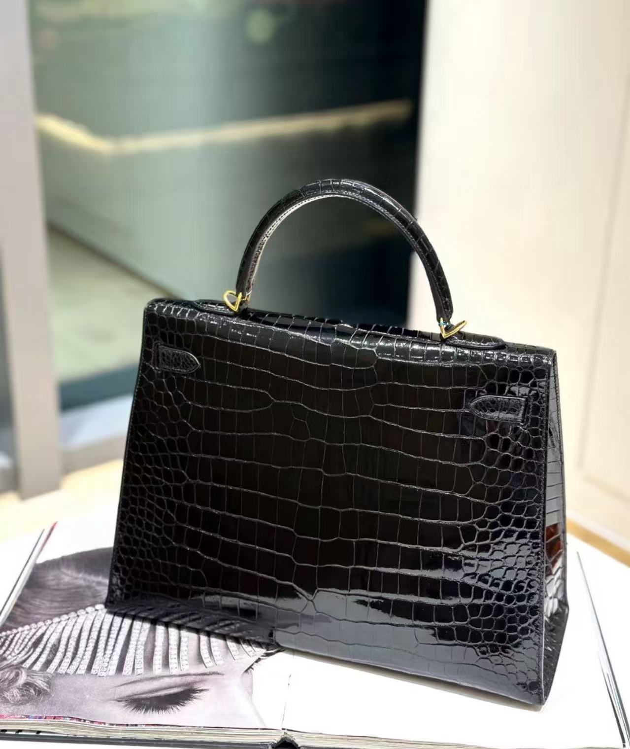 Hermes kelly 35  custom Nile Crocodile