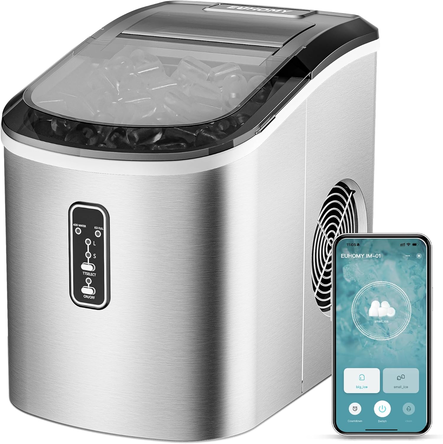 🔥clearance sale ONLY $29.9🔥Countertop Nugget Ice Maker with Carry Handle – Portable Ice Maker for Home & Parties
