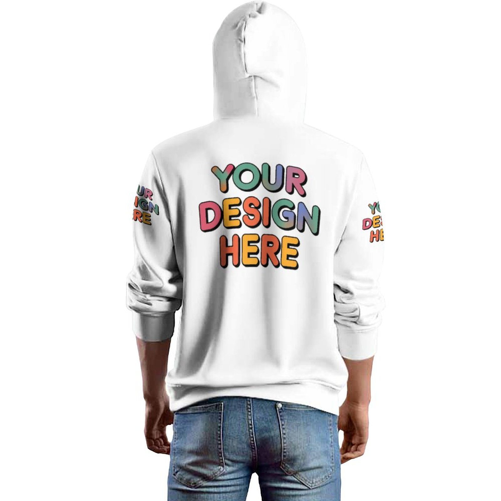 Customized Men’s Adult Sweater with Loose Double-Layer Hood