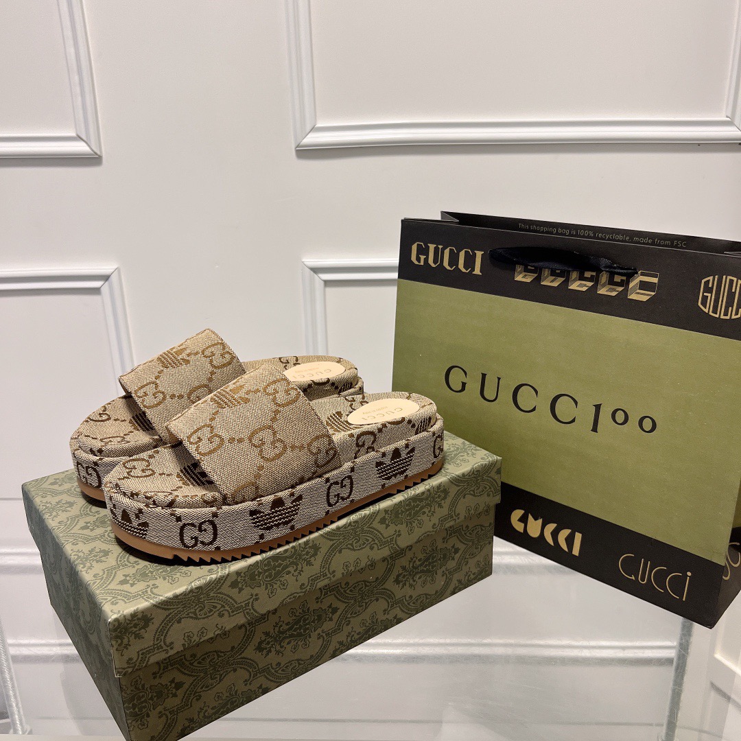Gucci x Adidas Platform Sandal Slippers Size 36-45 5-Color