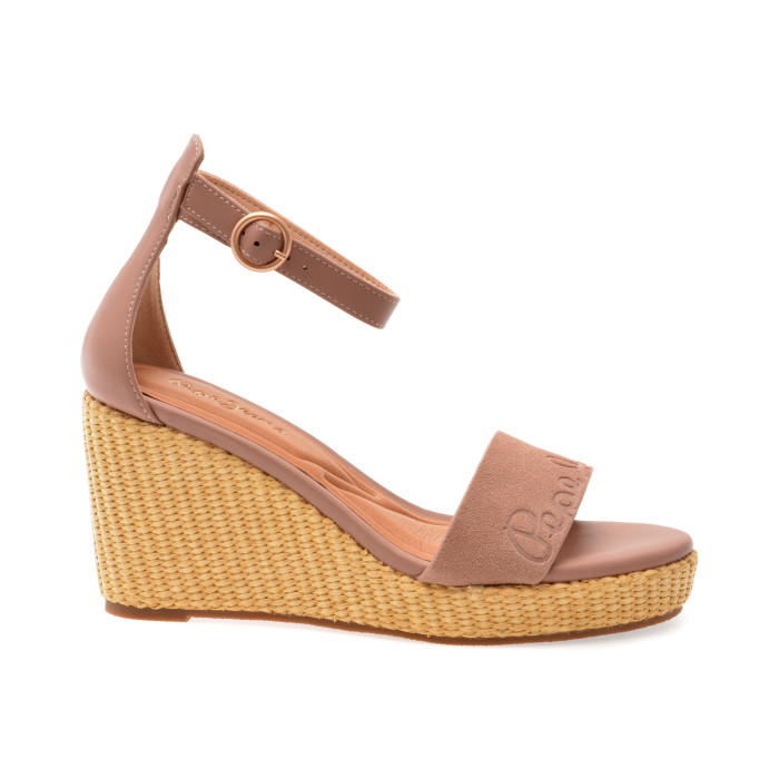 Sandale PEPE JEANS roz, WAYNA LOG, din piele ecologica