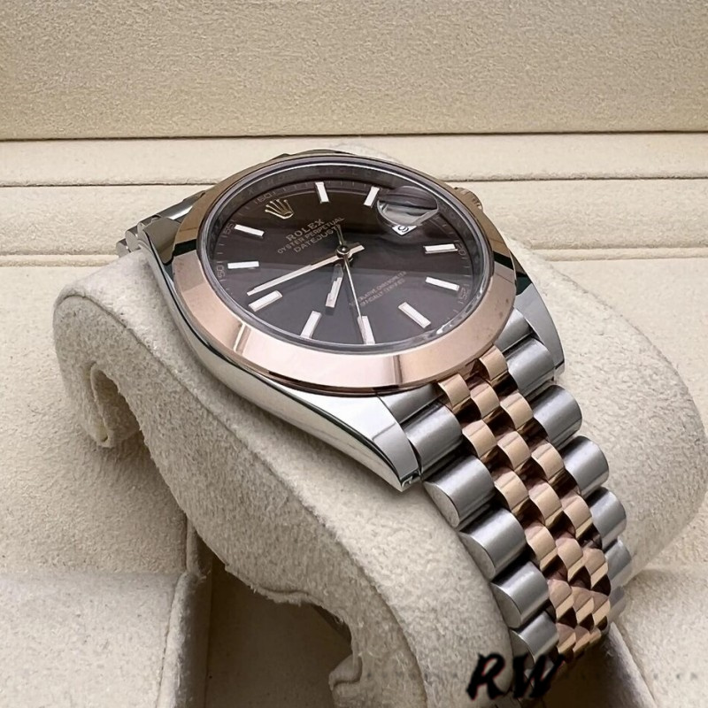 Rolex Datejust 126301 Rose Gold Chocolate Brown Index Dial 41MM Mens Replica Watch