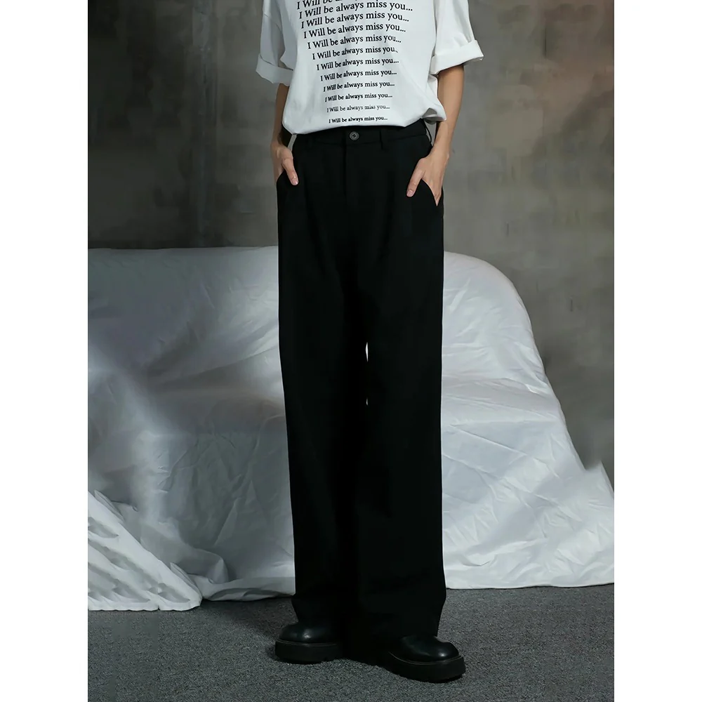 Mens Straight-leg Drapey Casual Dress Pants