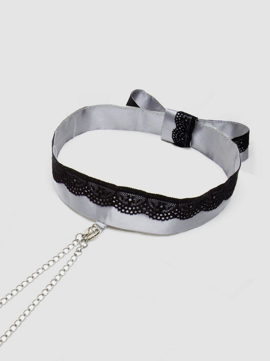 Fifty Shades of Grey Play Nice Satin and Lace Collar and Nipple Clamps