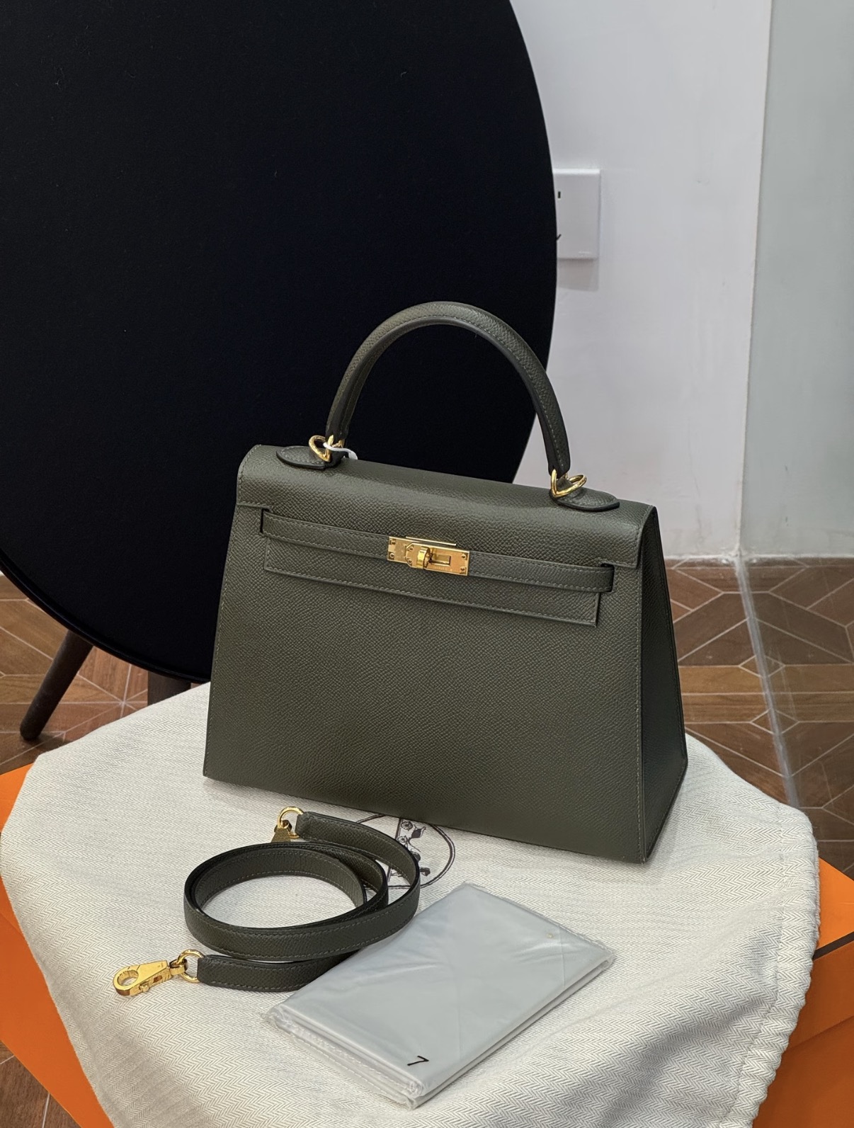 Kelly 25-28 Olive Green Gold EPSOM Buckle Custom - Artisantouchss