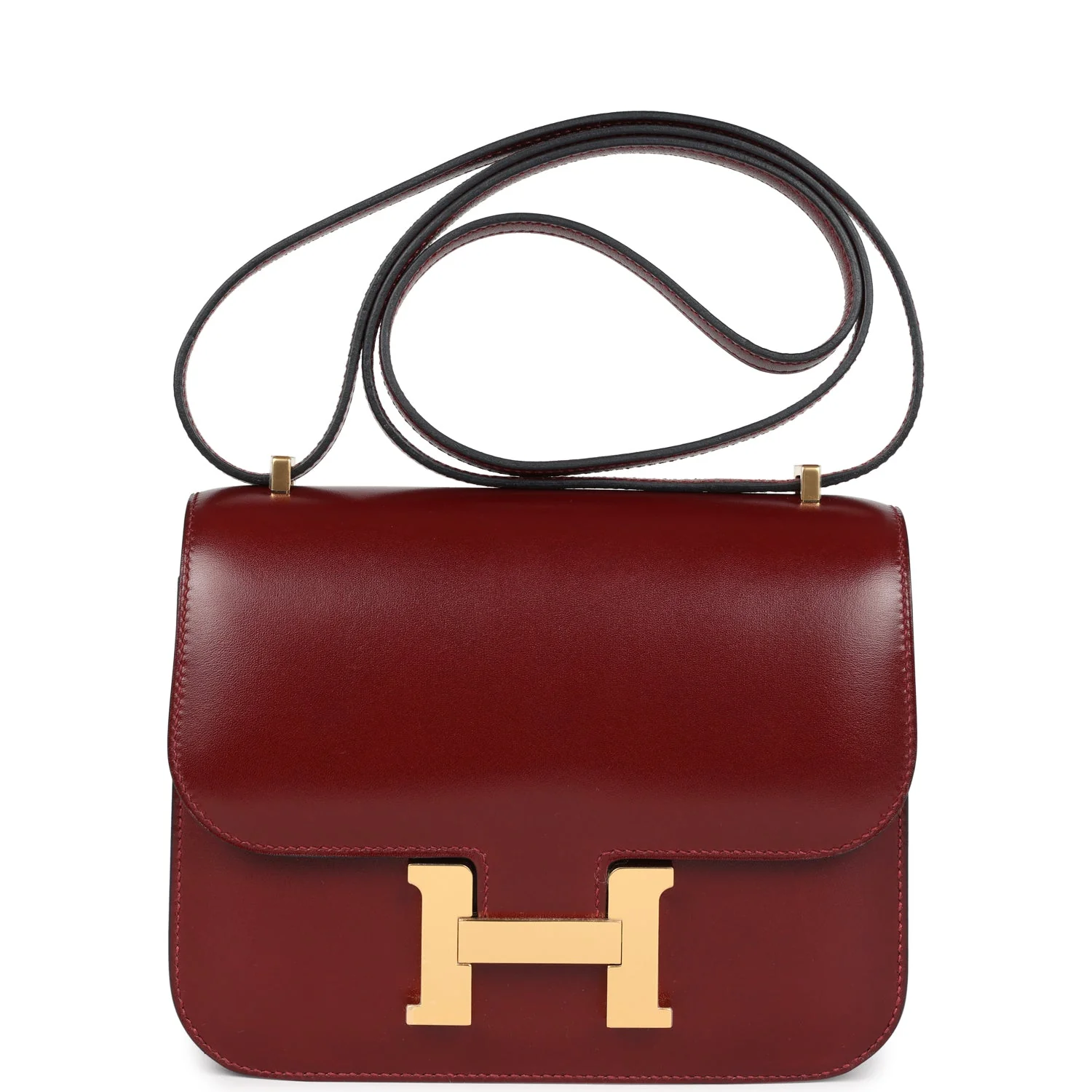 Hermes Constance 18 Rouge H Box Gold Hardware