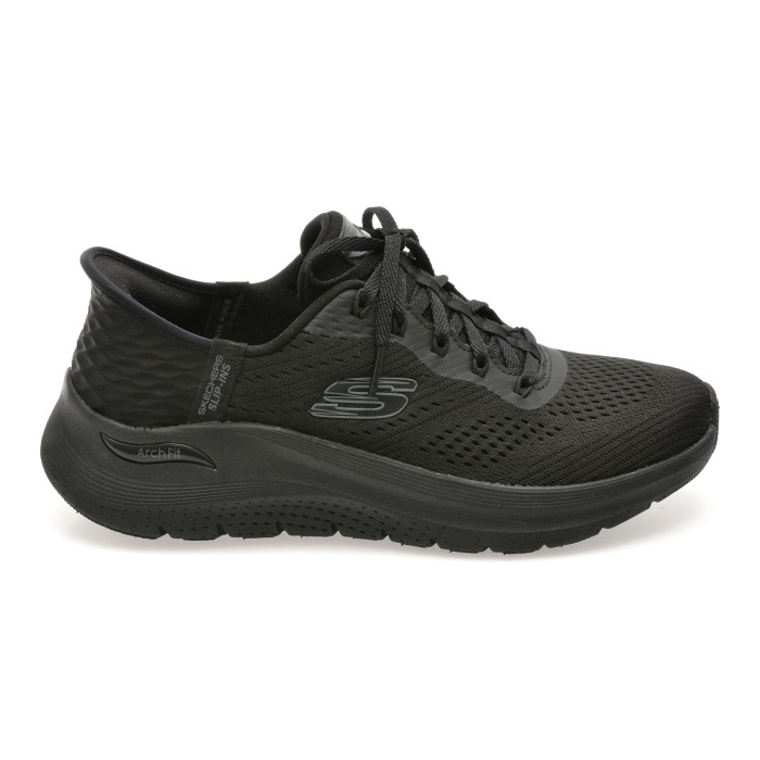 Pantofi sport SKECHERS negri, ARCH FIT 2.0, din material textil