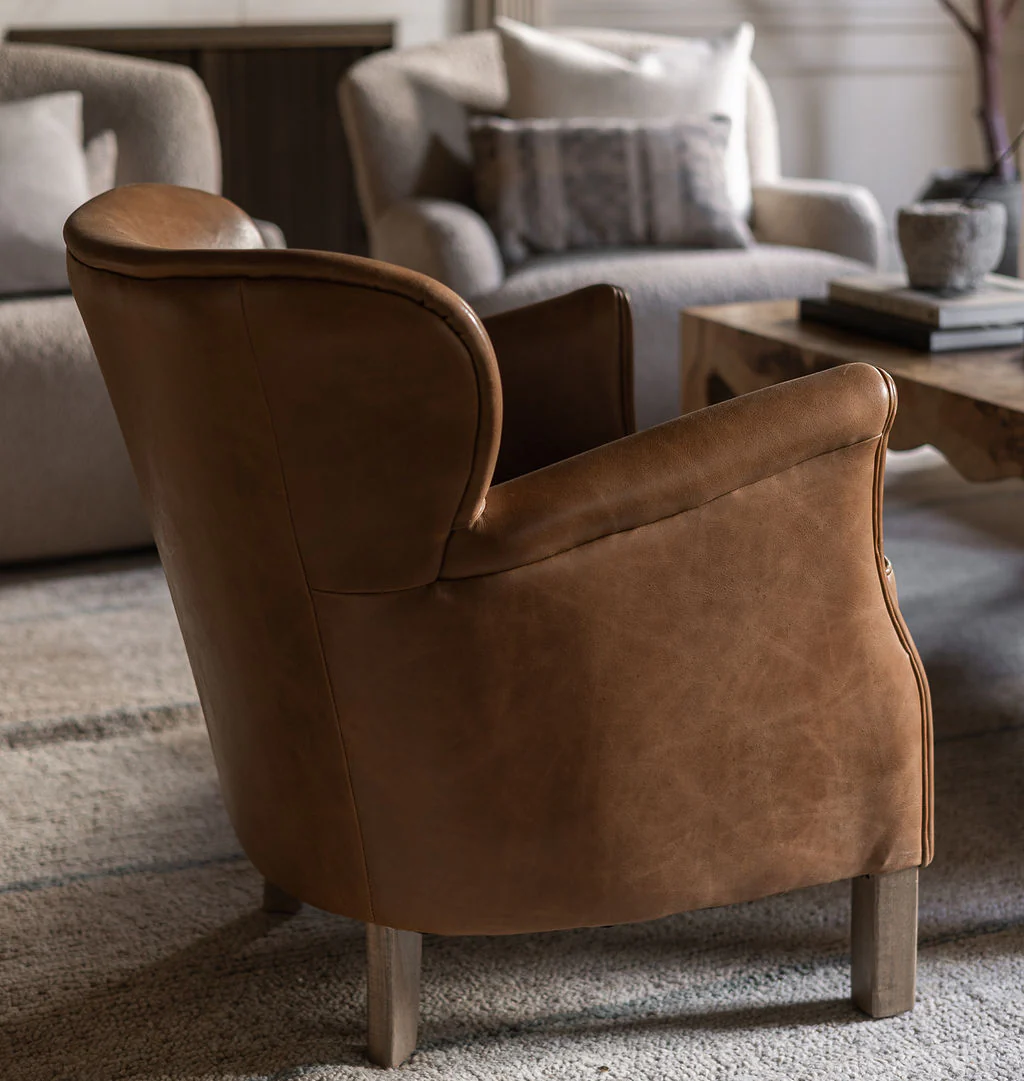 Melvin Petite Leather Lounge Chair