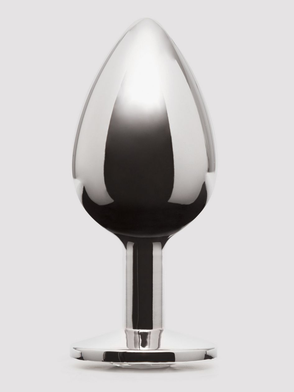 Lovehoney Jewelled Metal Large Butt Plug 3.5 Inch Clear