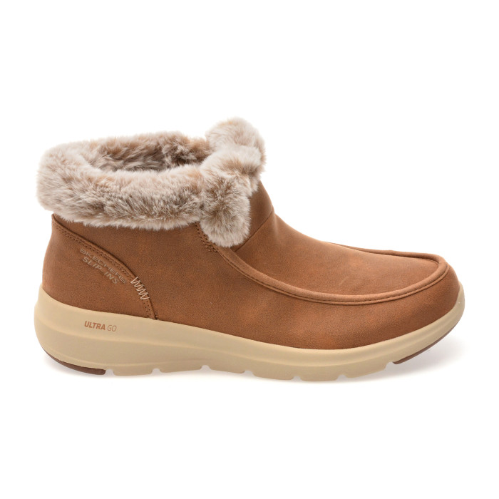 Ghete SKECHERS maro, GLACIAL ULTRA, din material textil