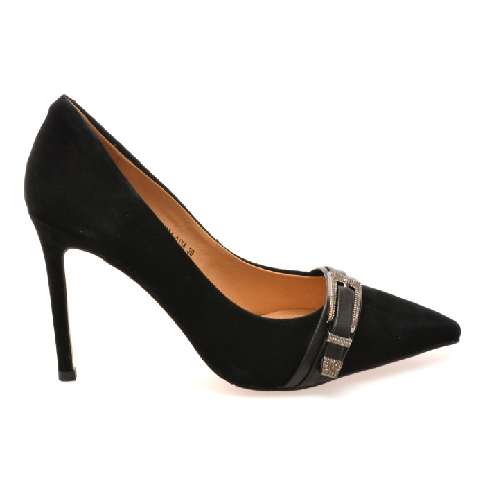 Pantofi eleganti FLAVIA PASSINI negri, 4A212, din piele intoarsa