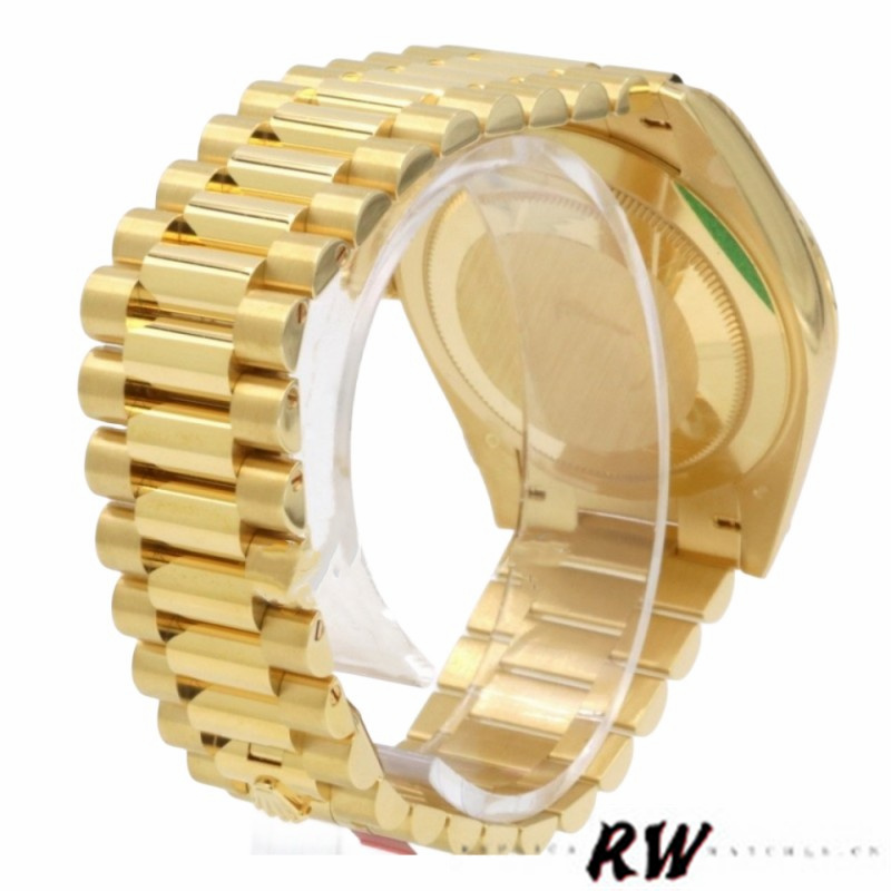 Rolex Day-Date 228348RBR Black Diagonal Motif Dial Diamond Bezel 40mm Mens Replica Watch