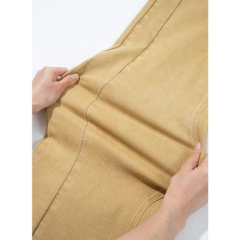 Women's High Waisted Stretchy Wide Leg Raw Hem Denim Jeans