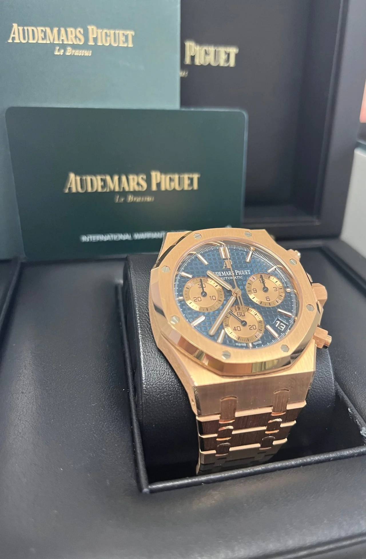 ROYAL OAK Pink Gold Blue Dial CHRONOGRAPH 41mm