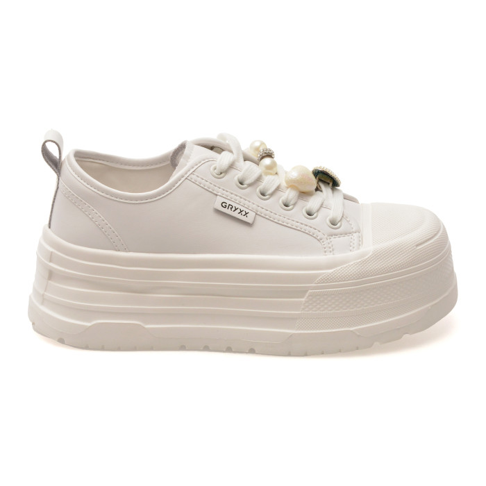 Pantofi sport GRYXX albi, R625D91, din piele naturala
