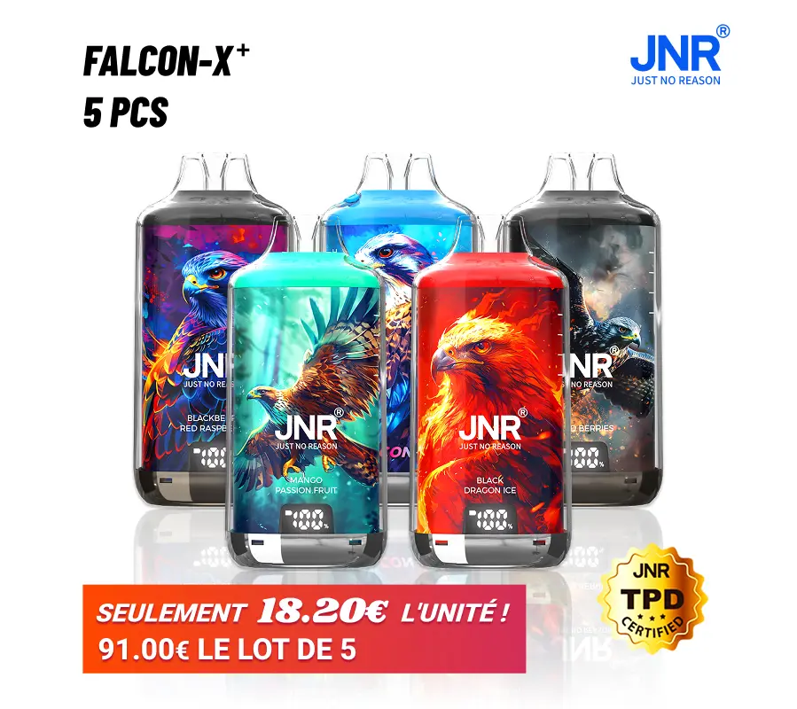 Pack de 5 JNR Falcon X⁺ (Plus) - Édition Trio 28000 Puffs