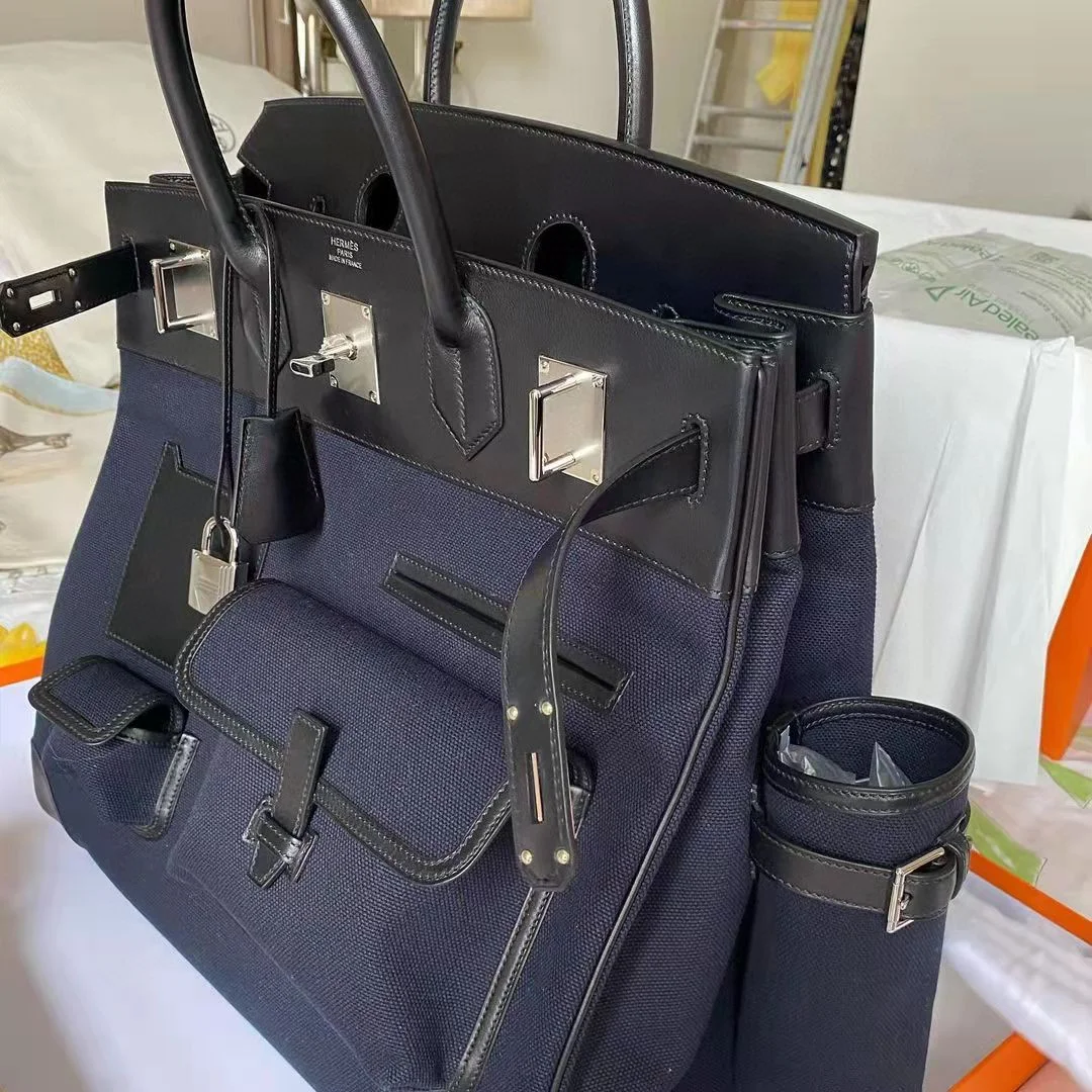 Hermes Cargo Hac Birkin 40 Dark Blue, Silver Toned Hardware Bag For Women, Women’s Handbags, Shoulder Bags 15.6in/40cm