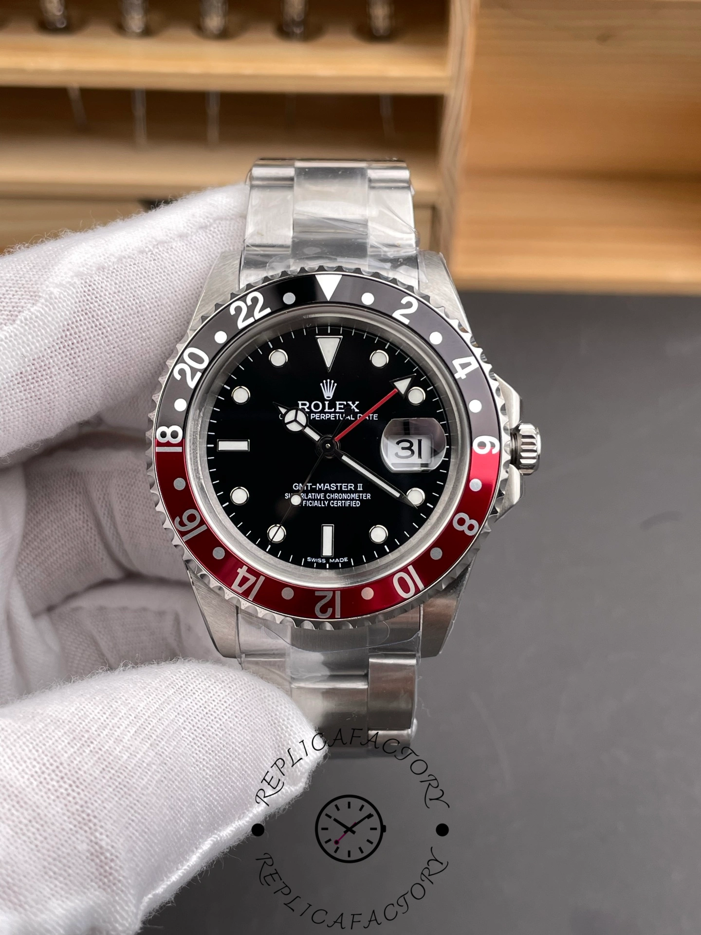 Rolex GMT-Master II 16710 Black Dial Black Red Coke Bezel 40MM Mens Replica Watch