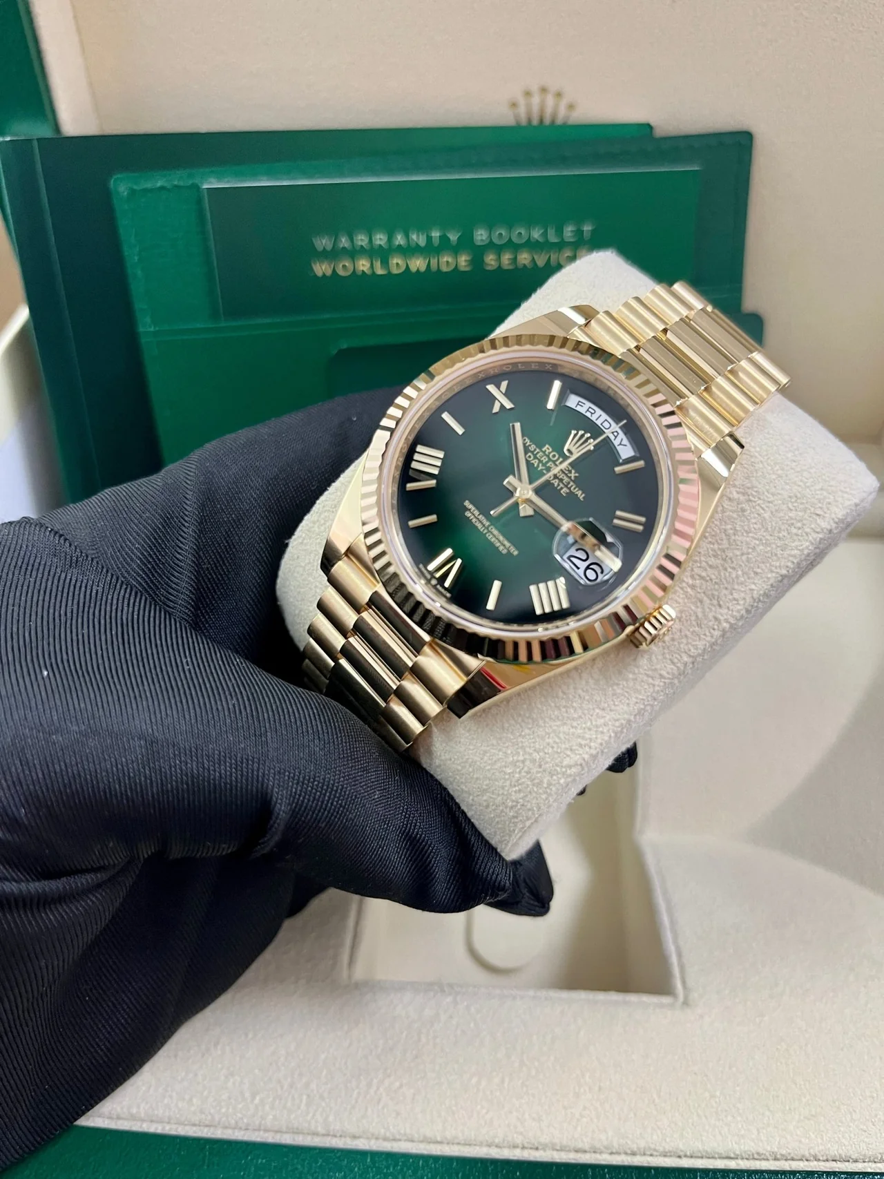 Rolex Day Date 40 Yellow Gold Green Ombre Dial M228238 00691
