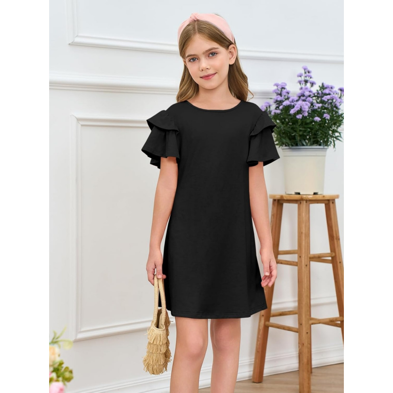 Girls Ruffle Sleeve Dresses